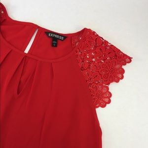 Large Sheer Express Lace Chiffon Blouse Shirt